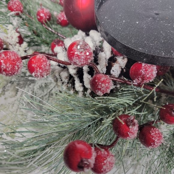 Glitzhome Pinecone Tabletop Candelabrum Candle Holder Centerpiece Flocked - Picture 6 of 6